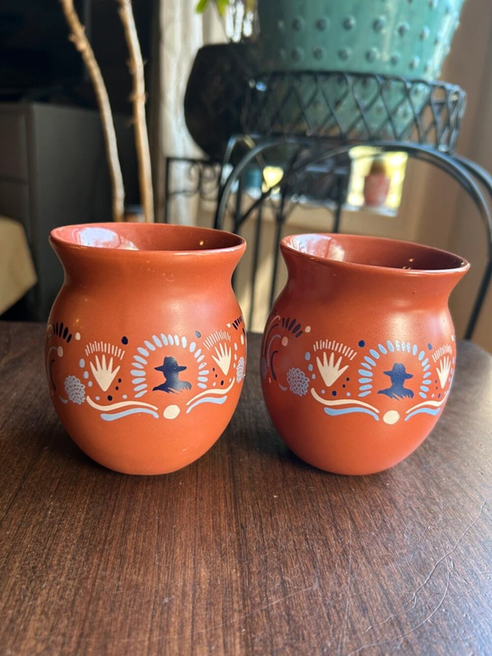 Don Julio Tequila Painted Cantarito Clay Cups | Set of 2